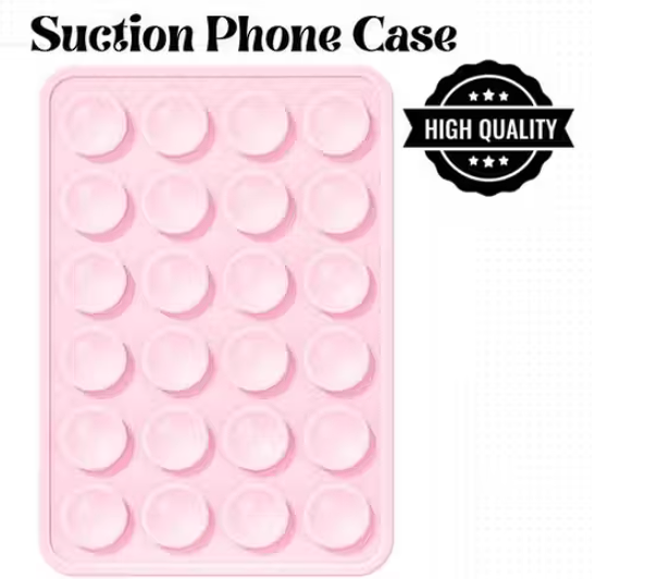 Pink Silicone Suction Phone Holder