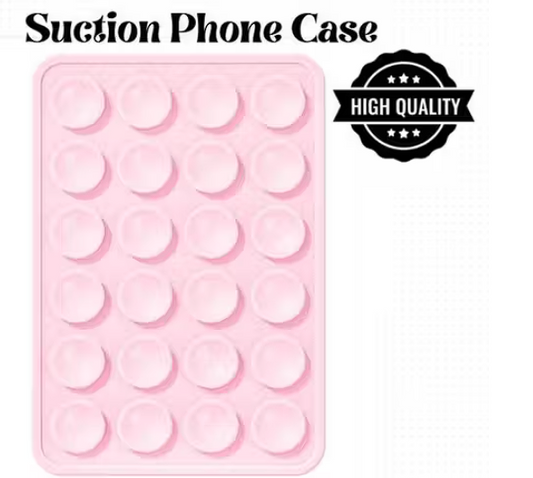 Pink Silicone Suction Phone Holder
