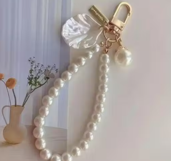 Beaded Pearl Mobile Phone Chain & Wrist Lanyard