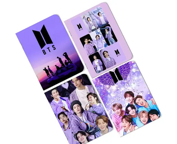 Livestream A5 Handy BTS Diary Notebooks – Set of 4, Unruled, Aesthetic Plain Journals (Multicolor)